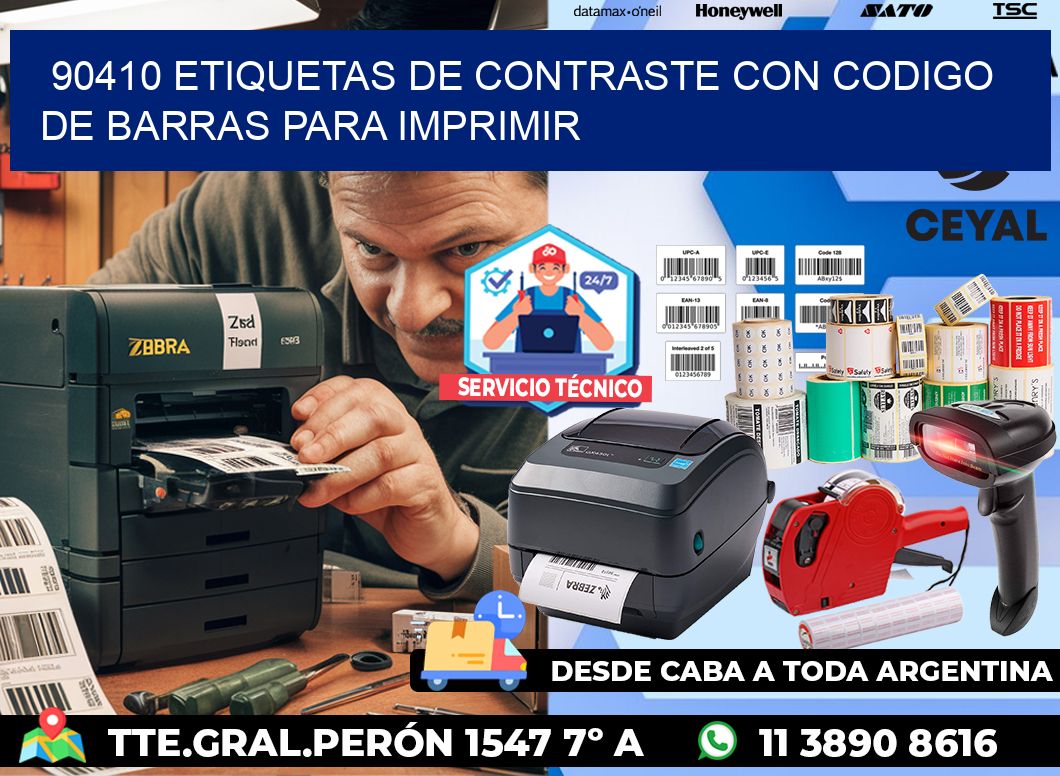 90410 etiquetas de contraste con codigo de barras para imprimir