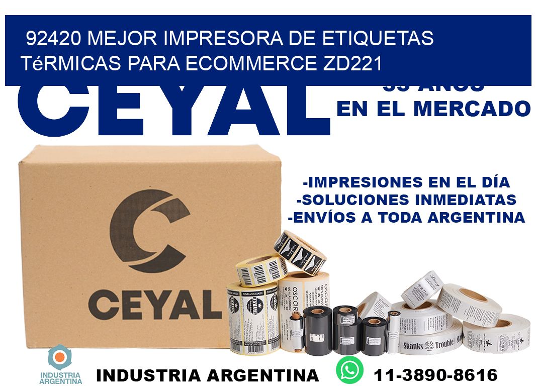 92420 mejor impresora de etiquetas térmicas para ecommerce ZD221
