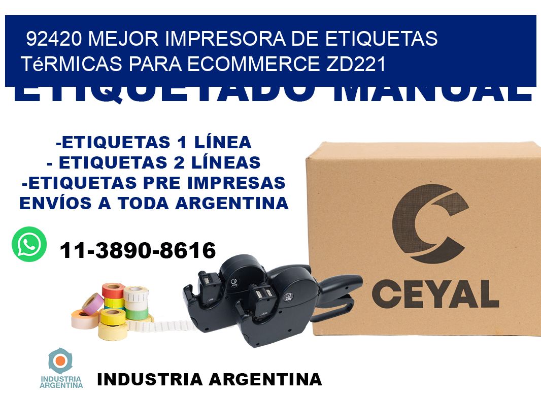 92420 mejor impresora de etiquetas térmicas para ecommerce ZD221