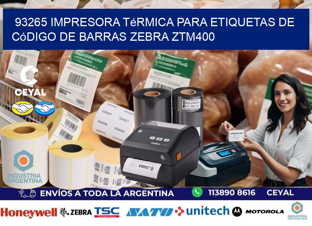 93265 impresora térmica para etiquetas de código de barras Zebra ZTM400