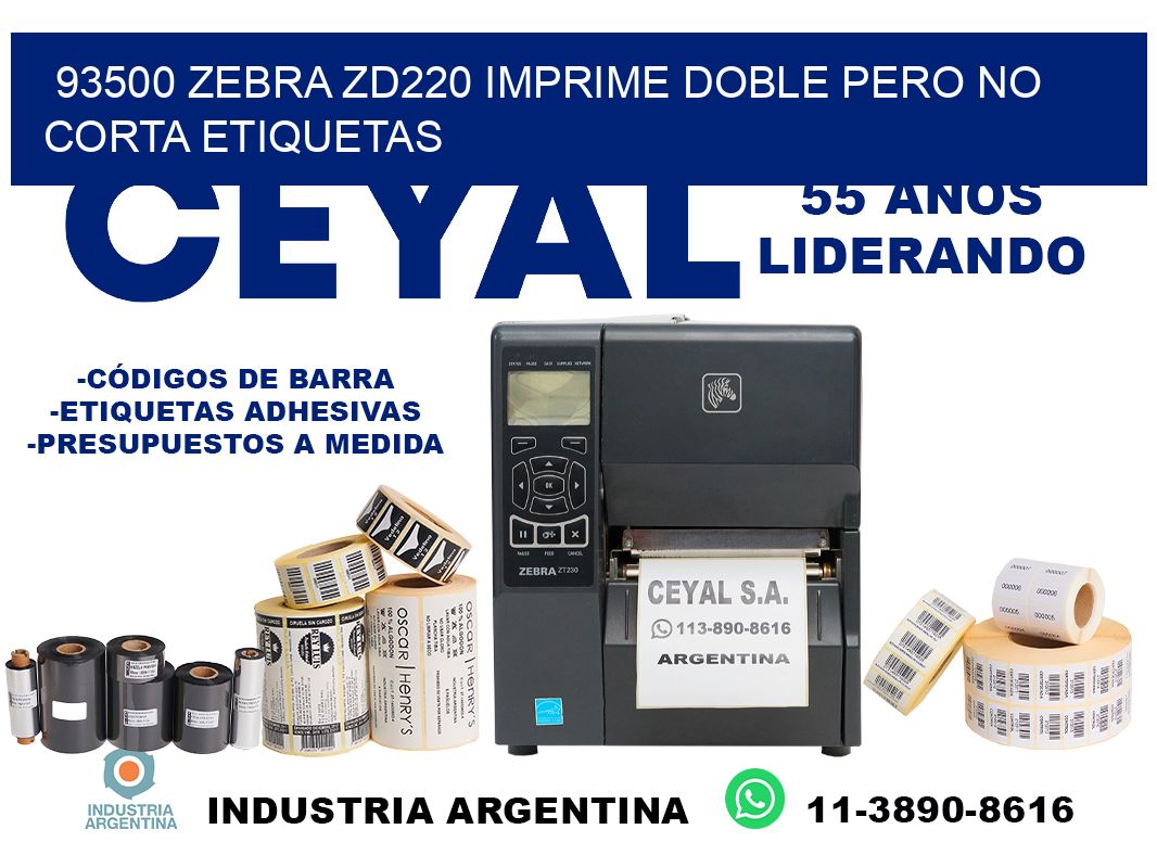 93500 zebra zd220 imprime doble pero no corta etiquetas