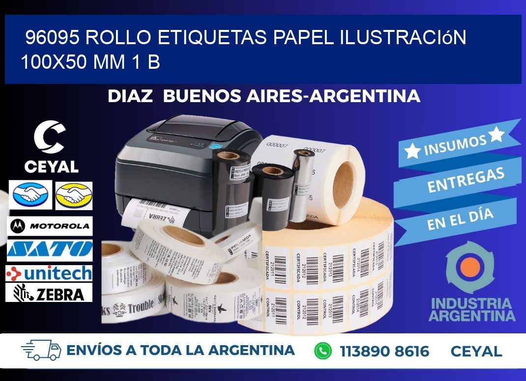 96095 Rollo Etiquetas Papel Ilustración 100x50 Mm 1 B