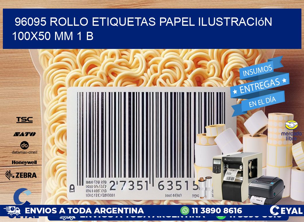 96095 Rollo Etiquetas Papel Ilustración 100x50 Mm 1 B