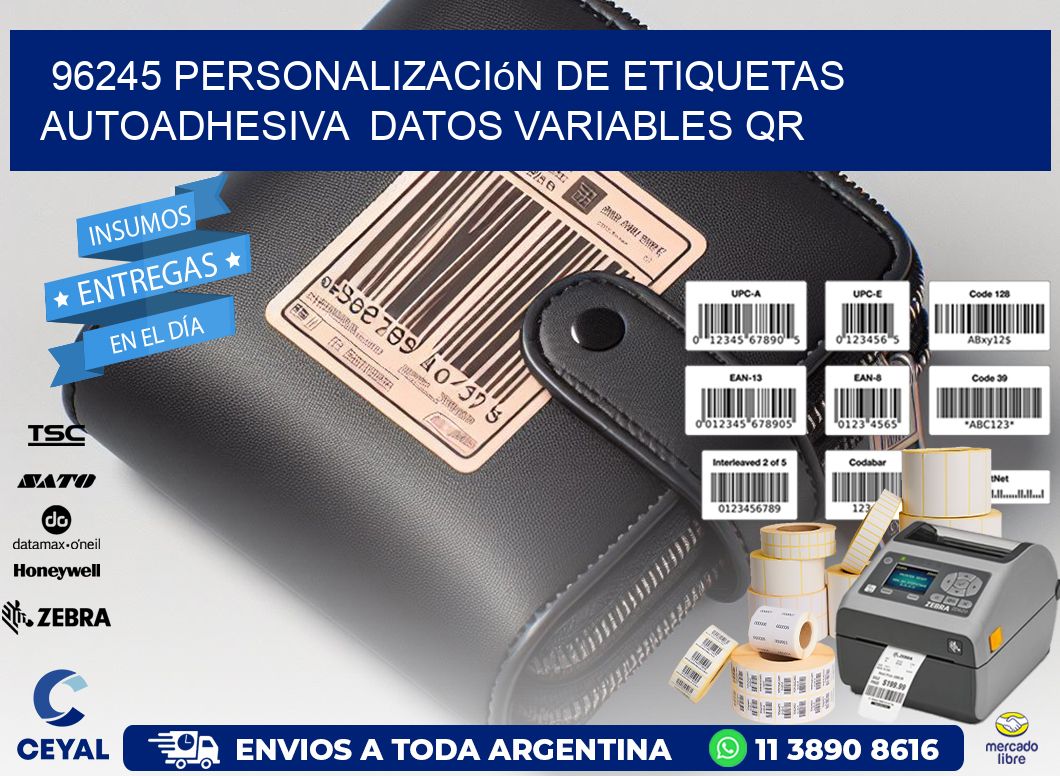 96245 Personalización de etiquetas autoadhesiva  datos variables QR