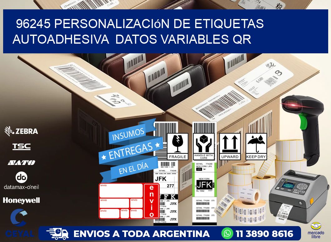 96245 Personalización de etiquetas autoadhesiva  datos variables QR