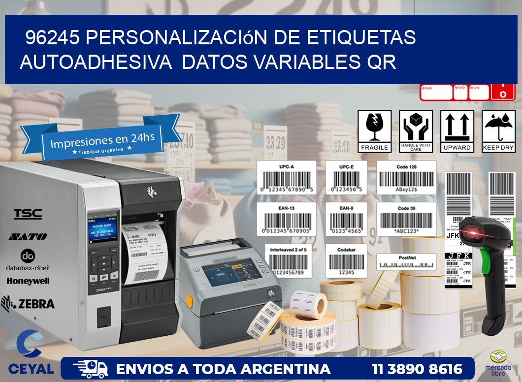 96245 Personalización de etiquetas autoadhesiva  datos variables QR