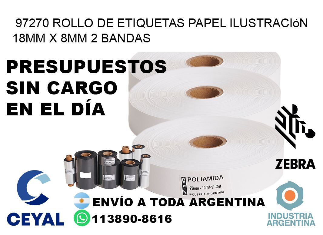 97270 Rollo de Etiquetas Papel Ilustración 18mm x 8mm 2 Bandas
