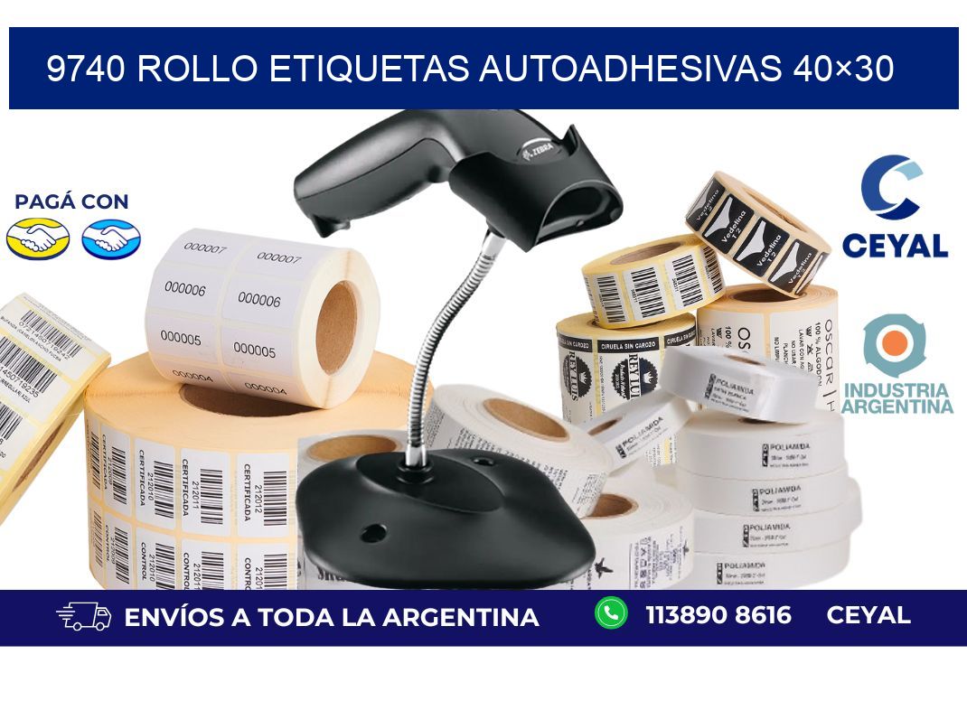 9740 Rollo Etiquetas autoadhesivas 40×30