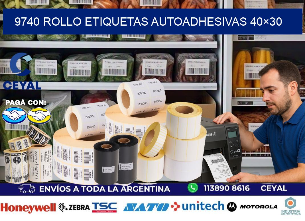 9740 Rollo Etiquetas autoadhesivas 40×30