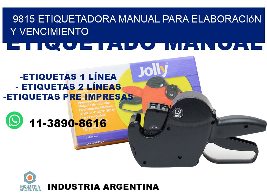 9815 etiquetadora manual para elaboración y vencimiento