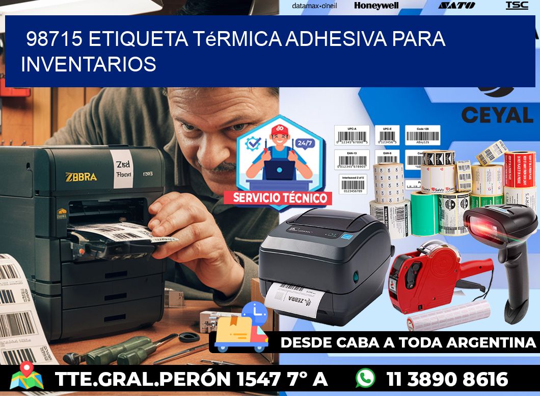 98715 Etiqueta térmica adhesiva para Inventarios