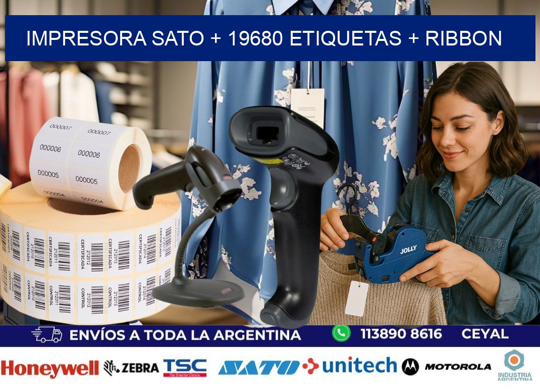 impresora SATO + 19680 etiquetas + ribbon