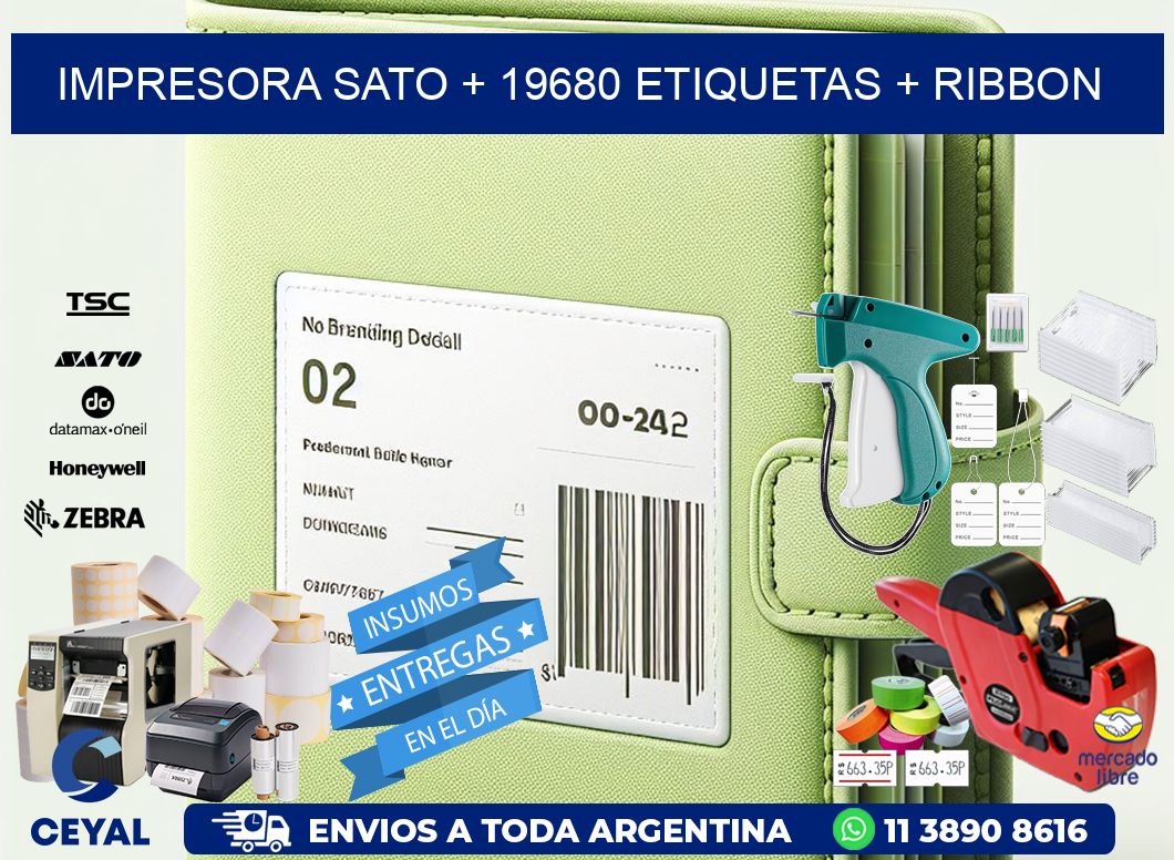 impresora SATO + 19680 etiquetas + ribbon