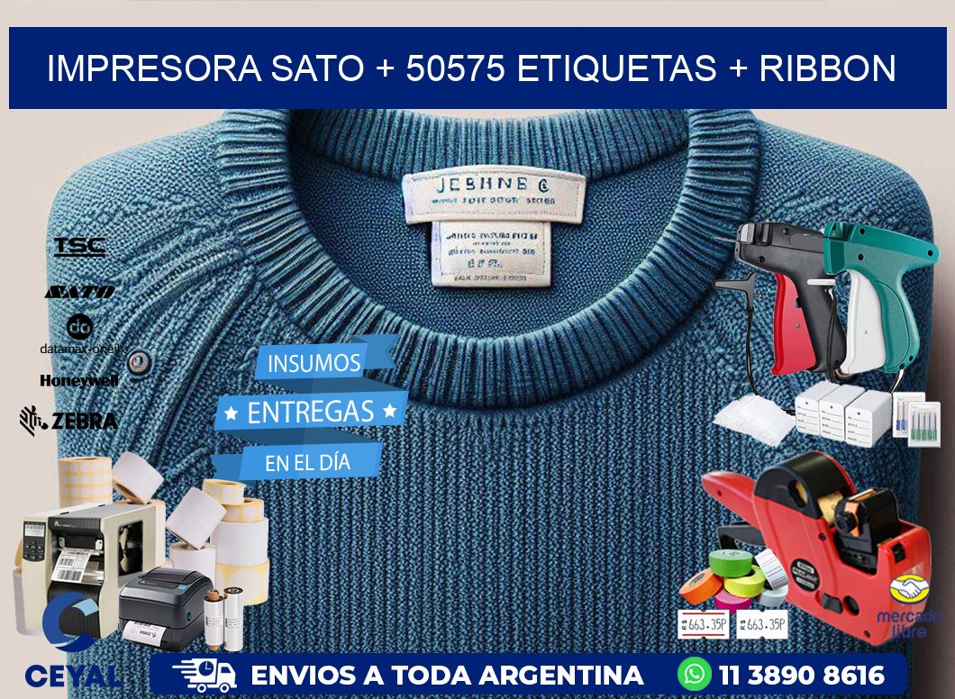impresora SATO + 50575 etiquetas + ribbon