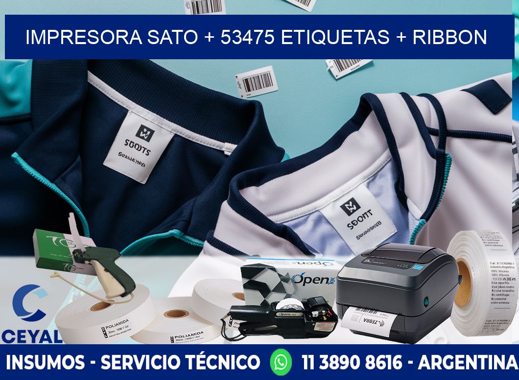 impresora SATO + 53475 etiquetas + ribbon