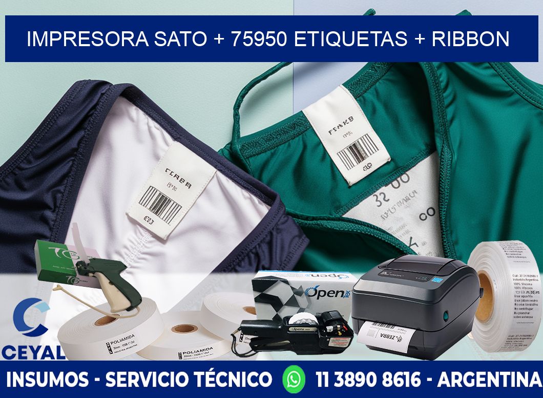 impresora SATO + 75950 etiquetas + ribbon