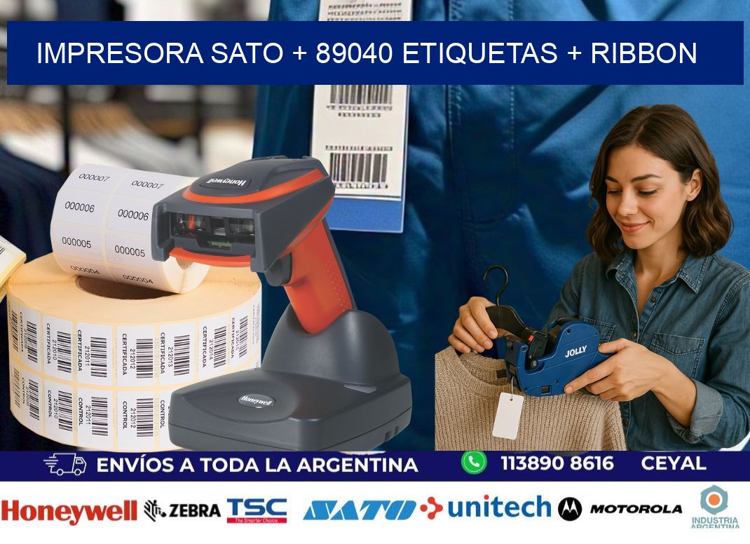 impresora SATO + 89040 etiquetas + ribbon