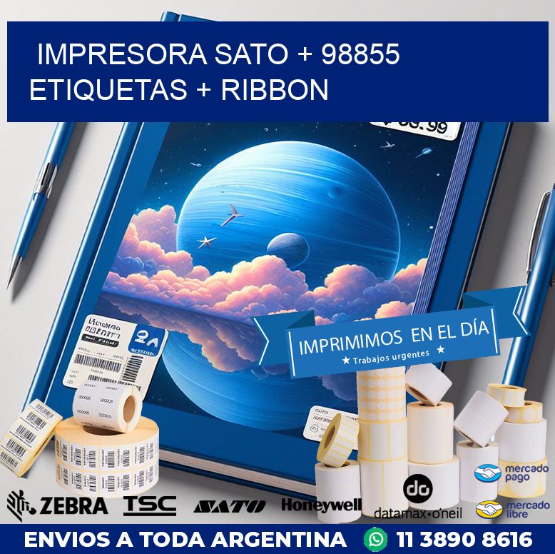 impresora SATO + 98855 etiquetas + ribbon
