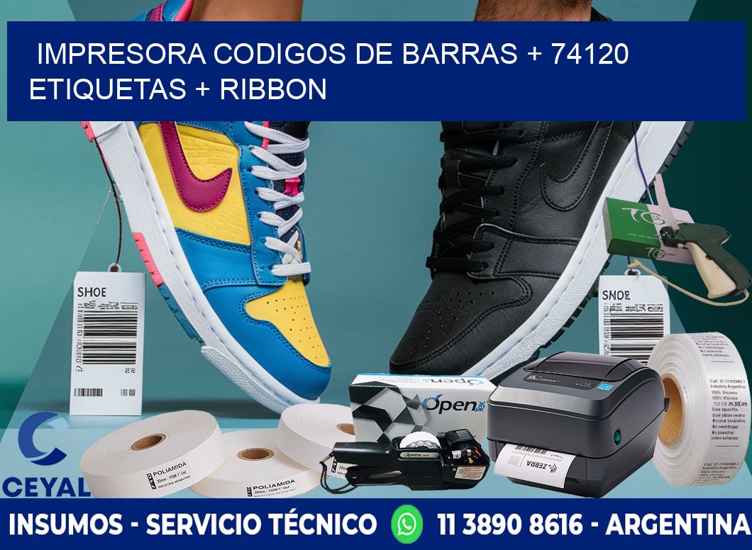 impresora codigos de barras + 74120 etiquetas + ribbon