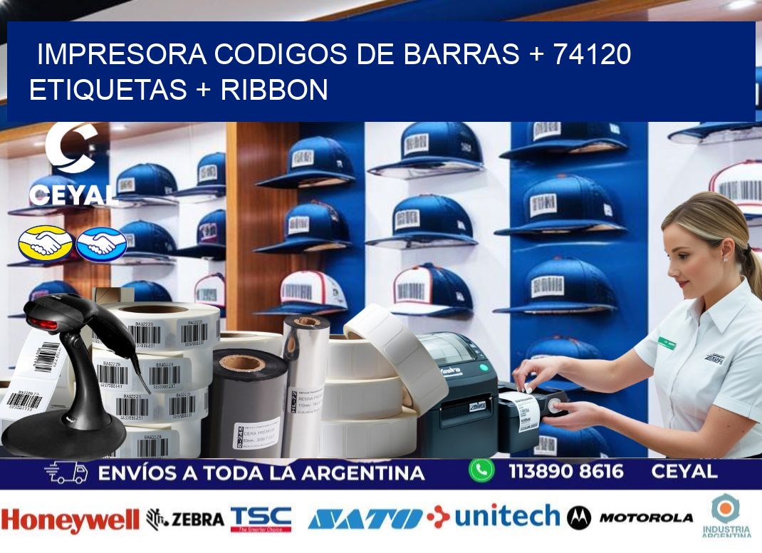 impresora codigos de barras + 74120 etiquetas + ribbon