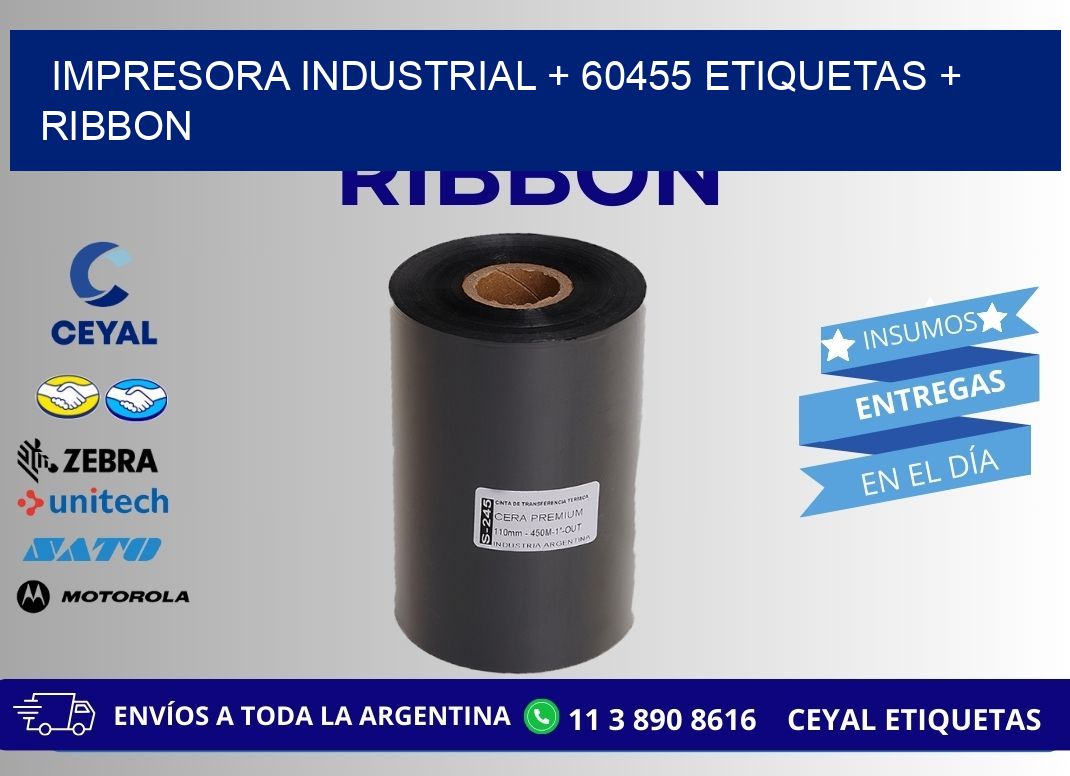impresora industrial + 60455 etiquetas + ribbon