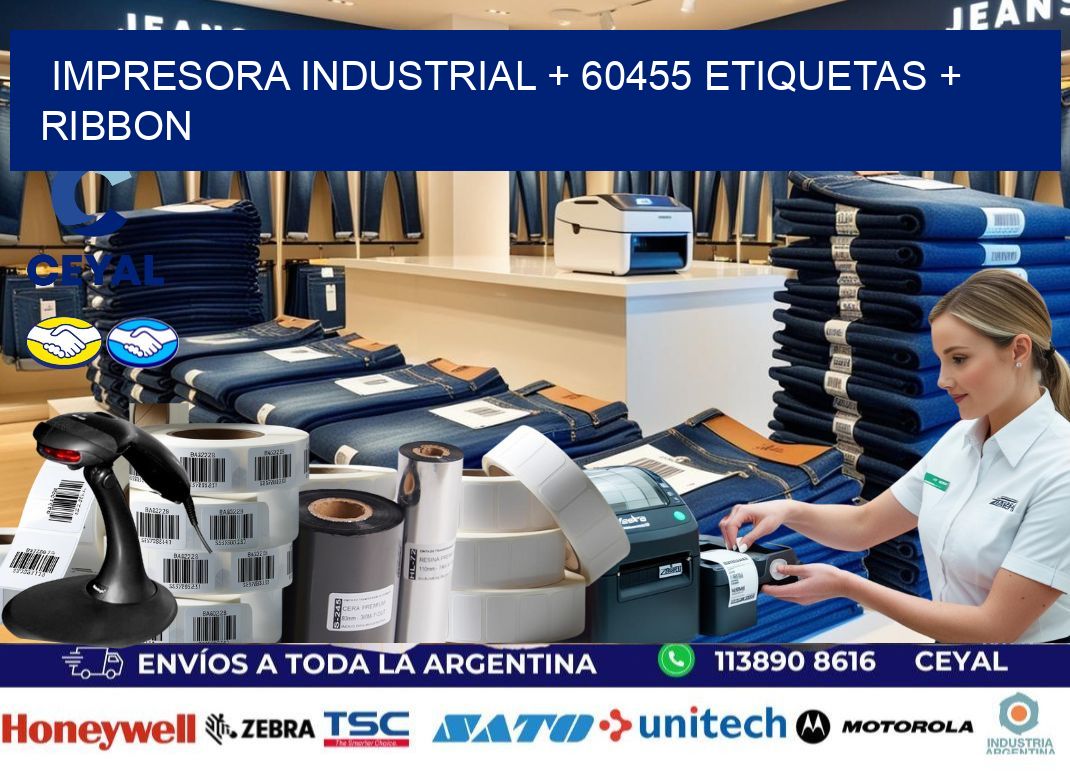 impresora industrial + 60455 etiquetas + ribbon