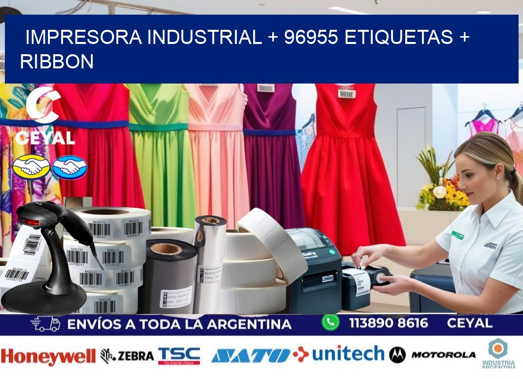 impresora industrial + 96955 etiquetas + ribbon