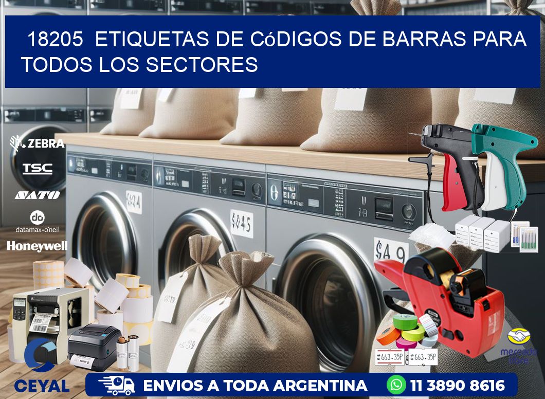 ️18205  Etiquetas de Códigos de Barras para Todos los Sectores