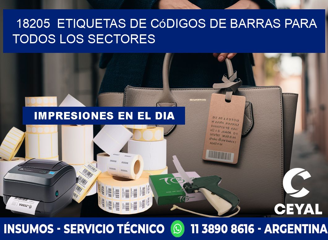 ️18205  Etiquetas de Códigos de Barras para Todos los Sectores