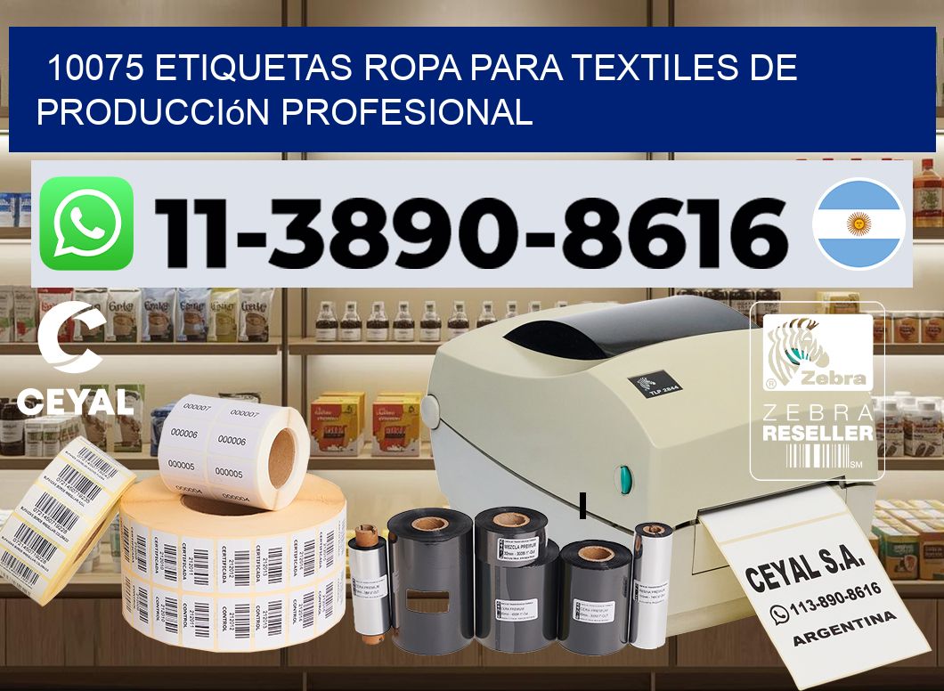 10075 Etiquetas ropa para textiles de producción profesional