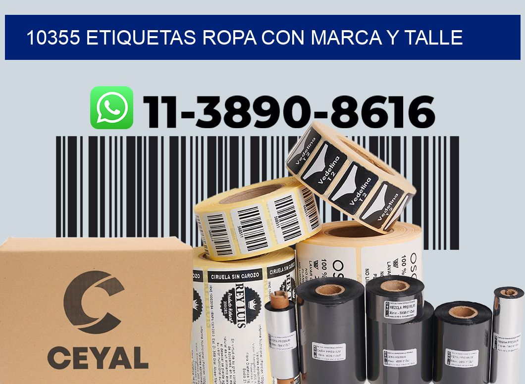 10355 Etiquetas ropa con marca y talle