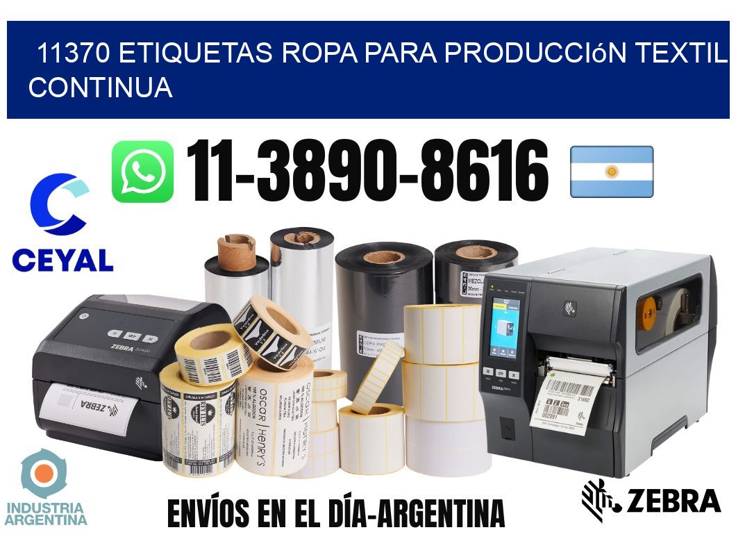 11370 Etiquetas ropa para producción textil continua