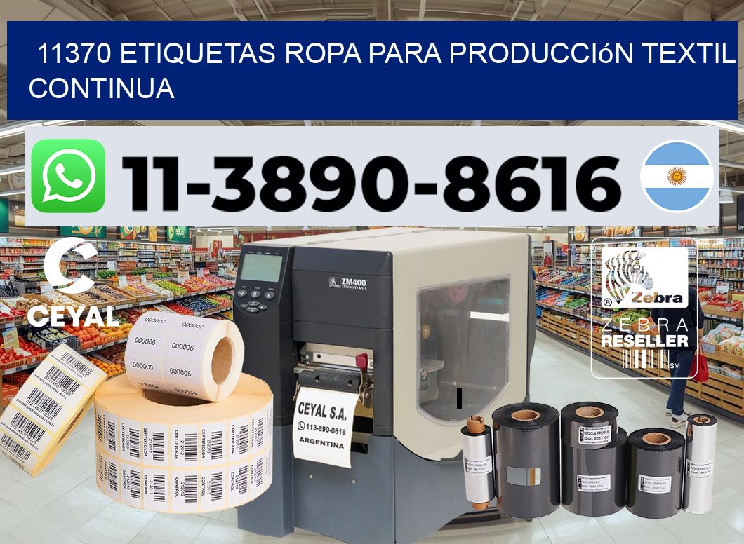 11370 Etiquetas ropa para producción textil continua