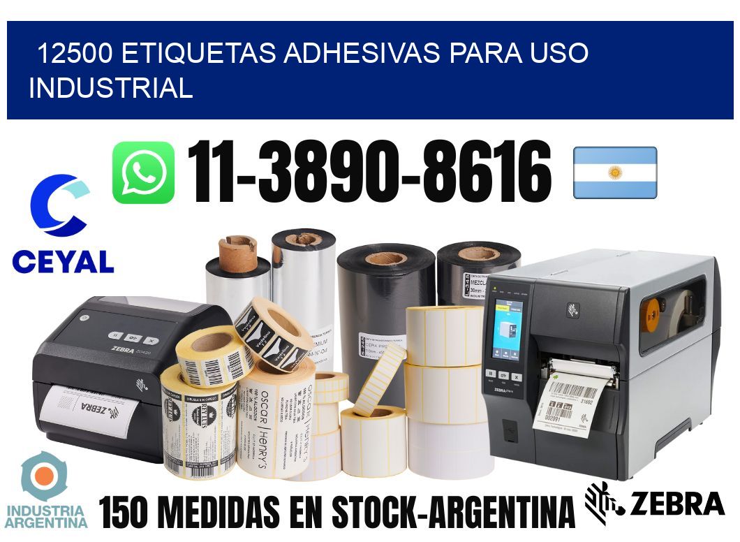 12500 Etiquetas adhesivas para uso industrial