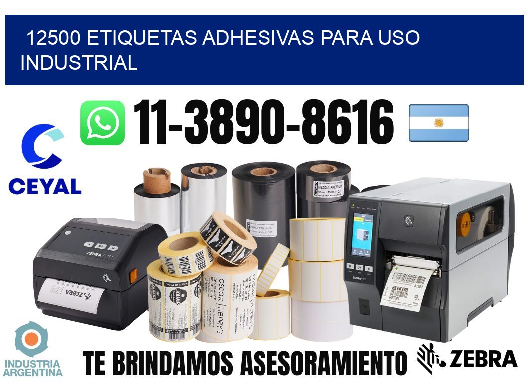 12500 Etiquetas adhesivas para uso industrial