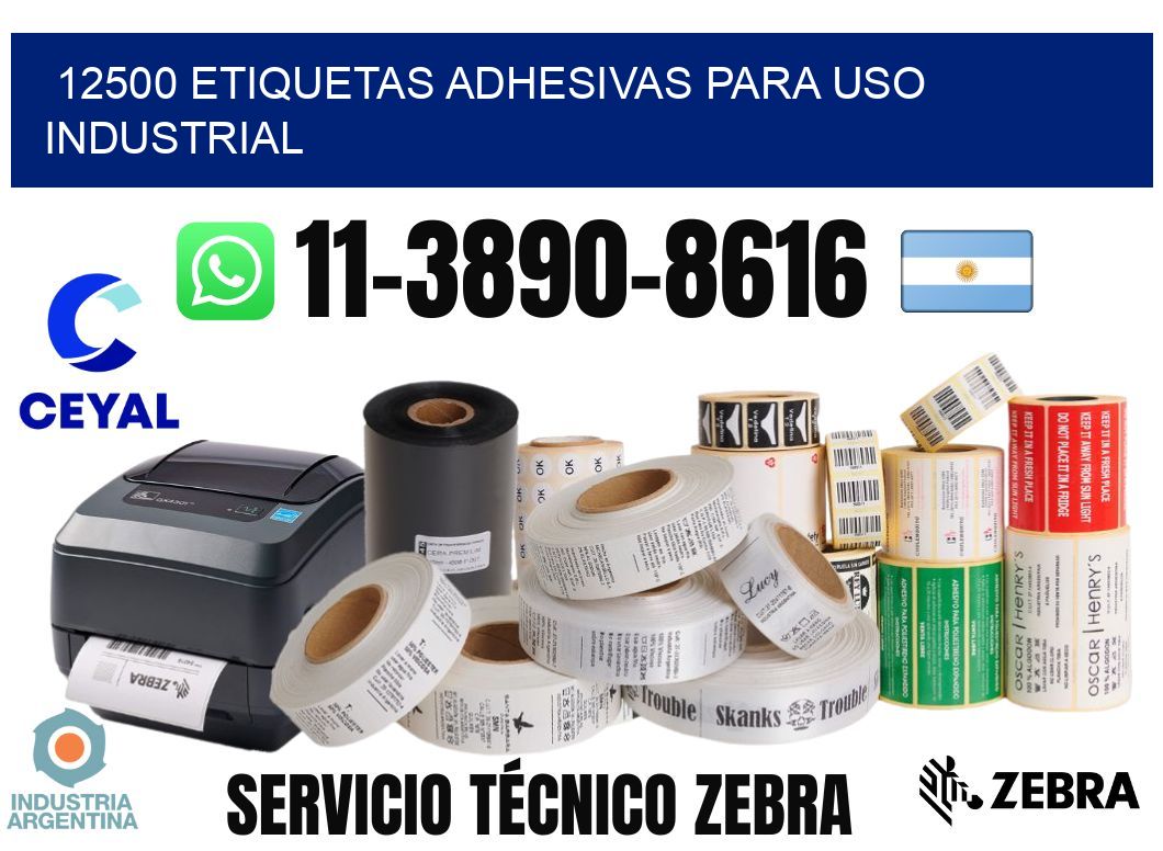 12500 Etiquetas adhesivas para uso industrial