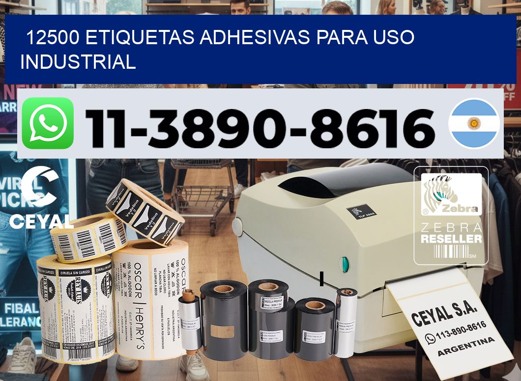 12500 Etiquetas adhesivas para uso industrial