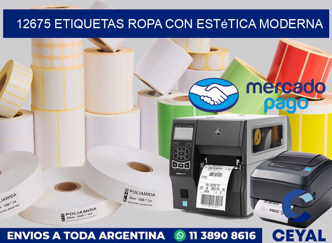 12675 Etiquetas ropa con estética moderna
