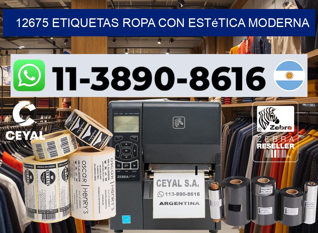 12675 Etiquetas ropa con estética moderna