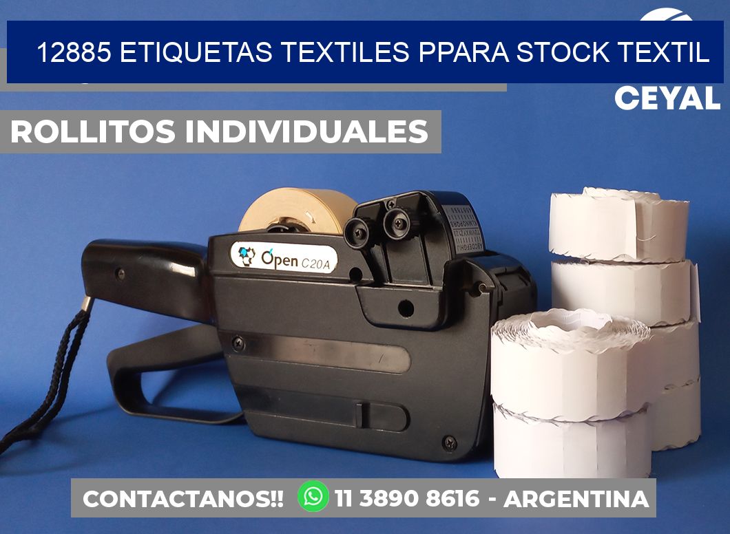 12885 Etiquetas textiles ppara stock textil