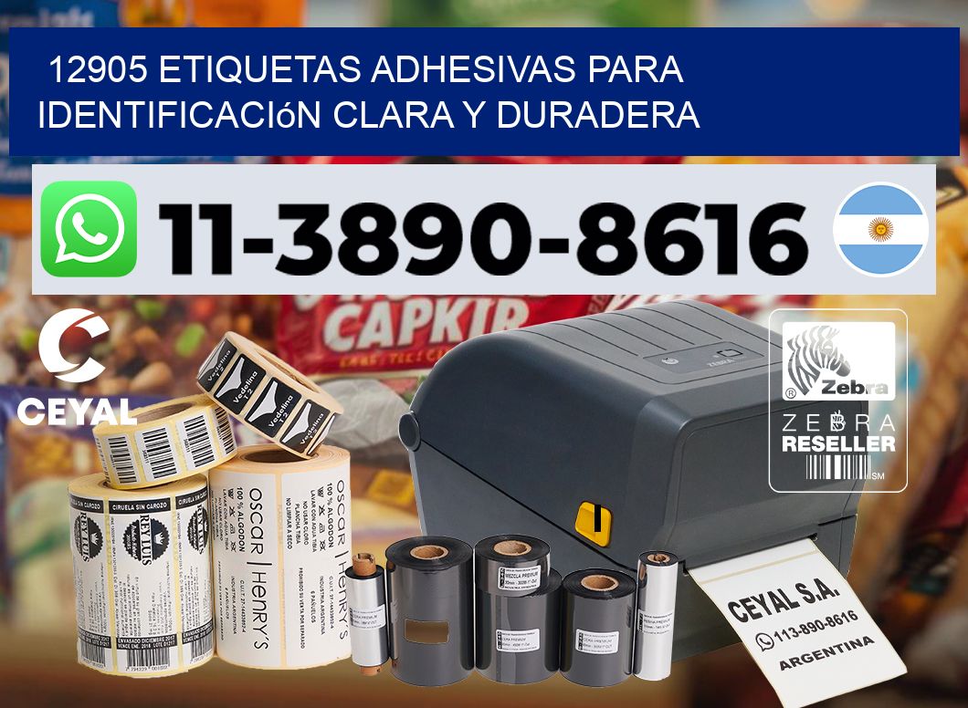 12905 Etiquetas adhesivas para identificación clara y duradera