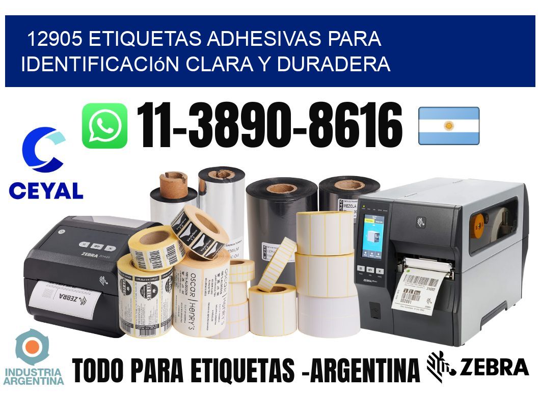 12905 Etiquetas adhesivas para identificación clara y duradera