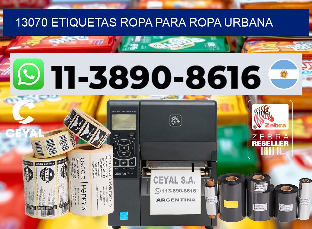 13070 Etiquetas ropa para ropa urbana