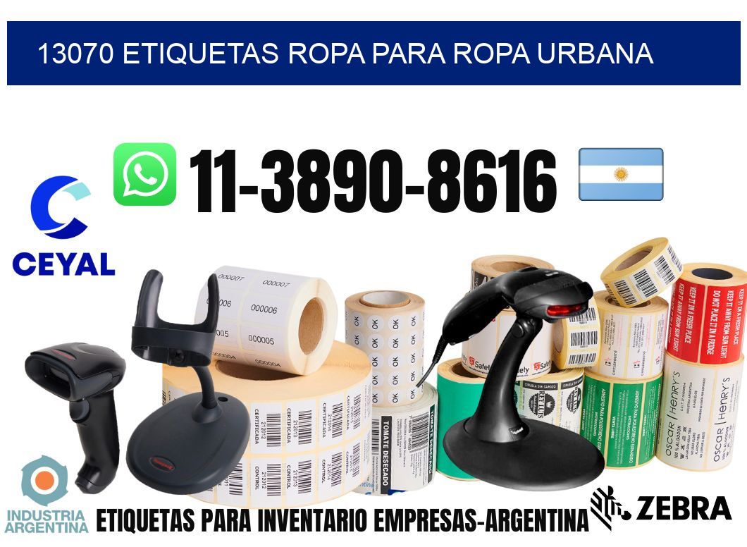 13070 Etiquetas ropa para ropa urbana