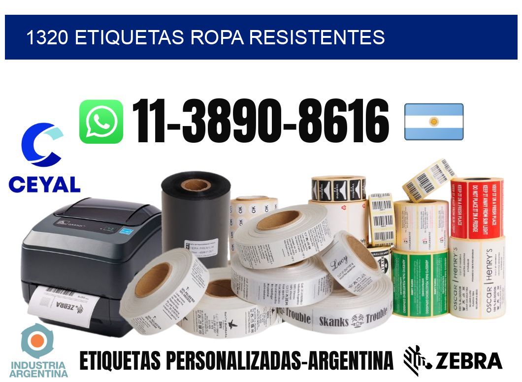 1320 Etiquetas ropa resistentes