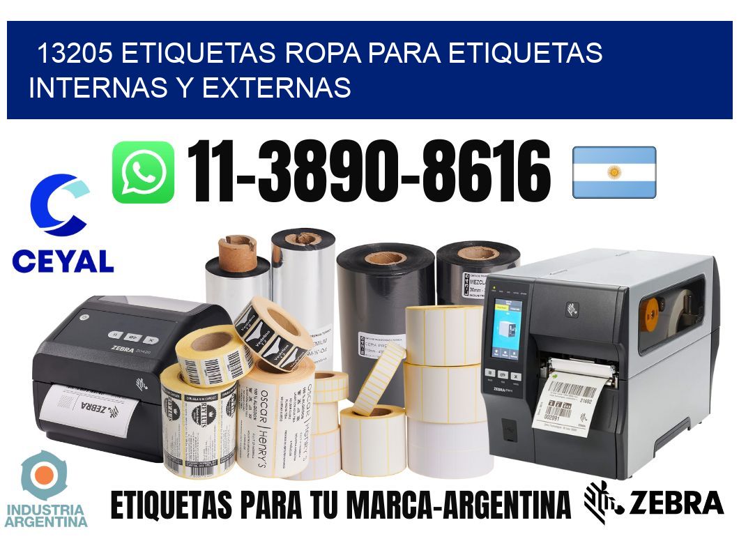 13205 Etiquetas ropa para etiquetas internas y externas