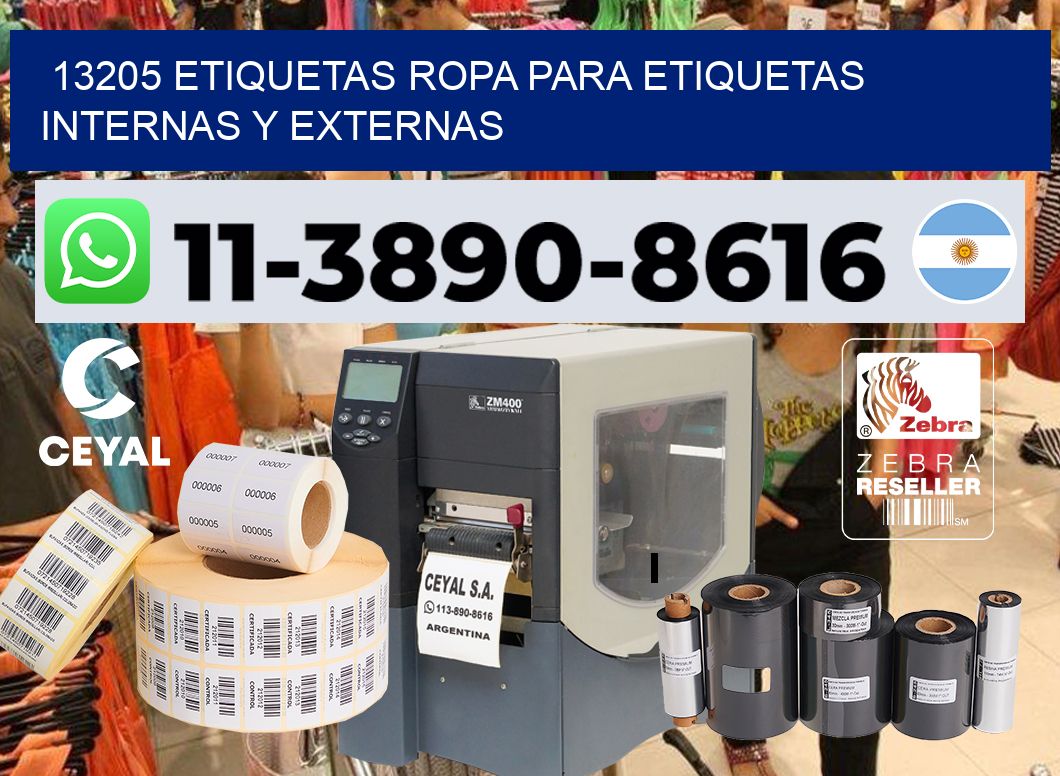 13205 Etiquetas ropa para etiquetas internas y externas