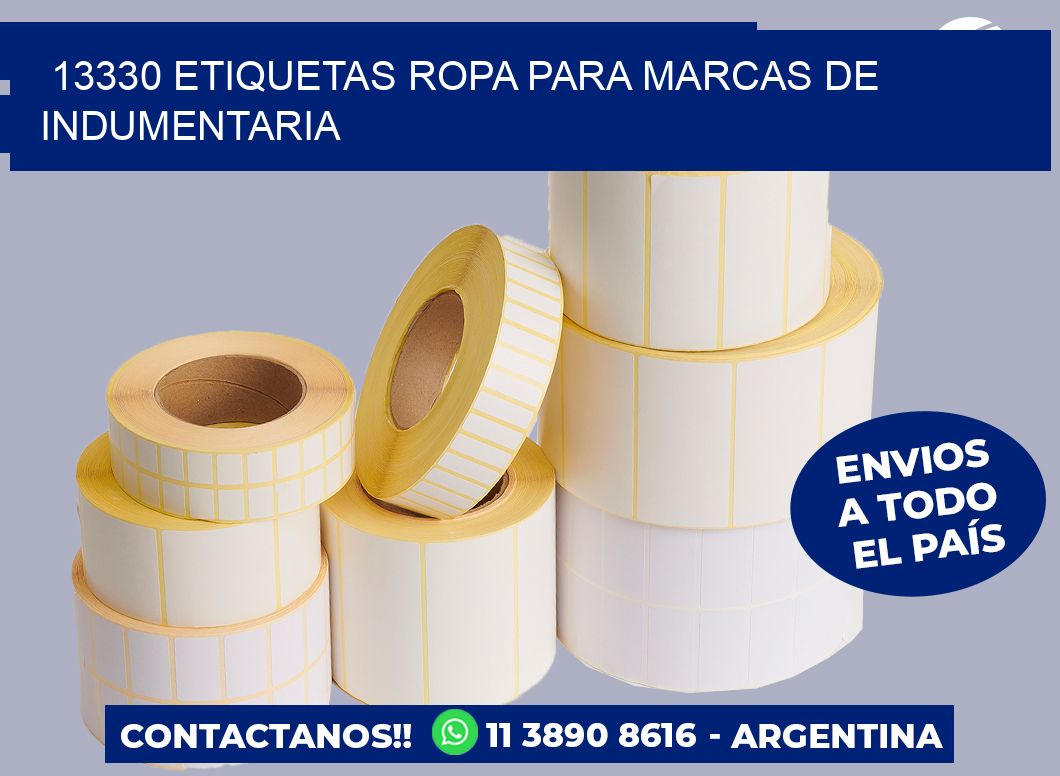 13330 Etiquetas ropa para marcas de indumentaria