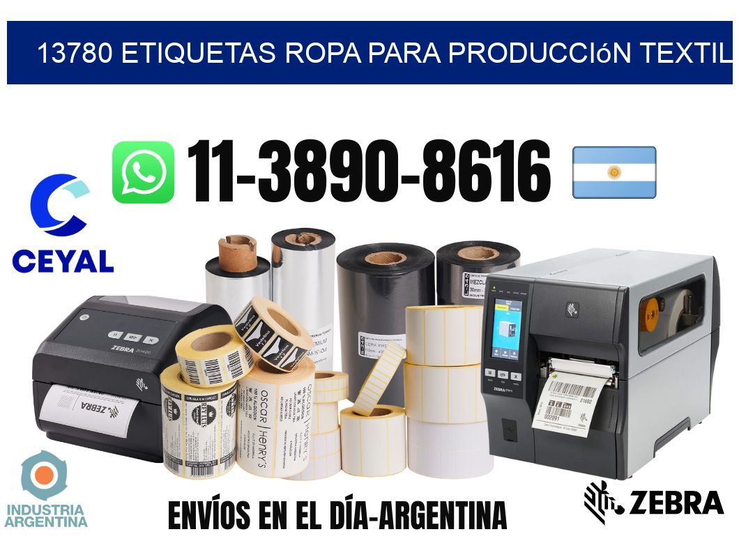 13780 Etiquetas ropa para producción textil