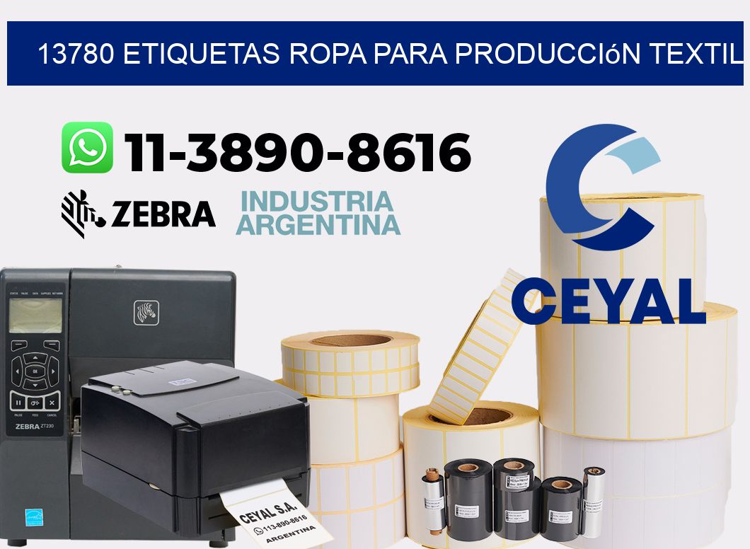 13780 Etiquetas ropa para producción textil